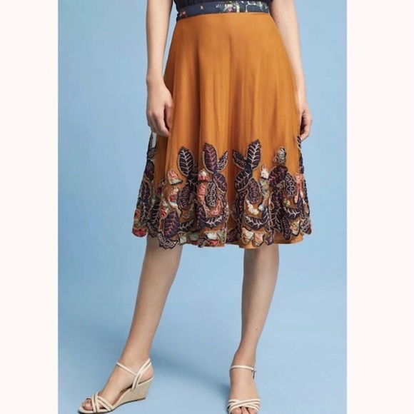 NWT Anthropologie beaded midi skirt 0 - Picture 2 of 6